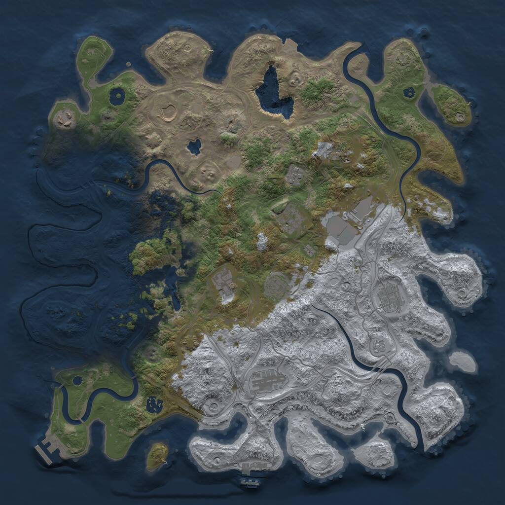 Rust Map: Procedural Map, Size: 4400, Seed: 19700001, 17 Monuments