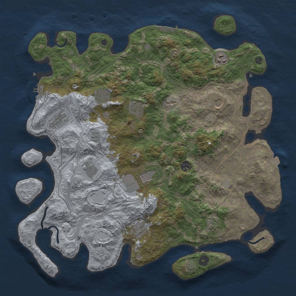 Rust Map: Procedural Map, Size: 4300, Seed: 48529531, 19 Monuments