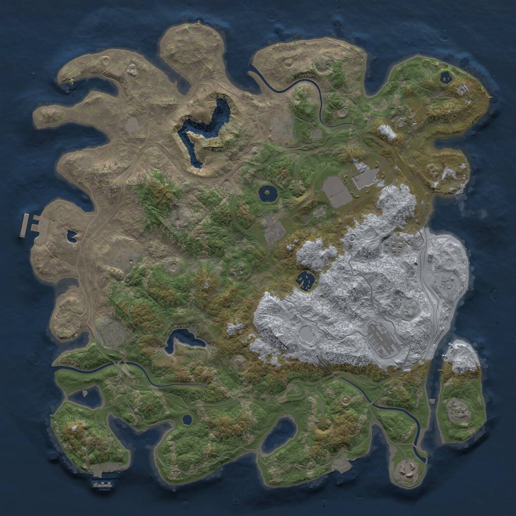 Rust Map: Procedural Map, Size: 4300, Seed: 29090531, 16 Monuments