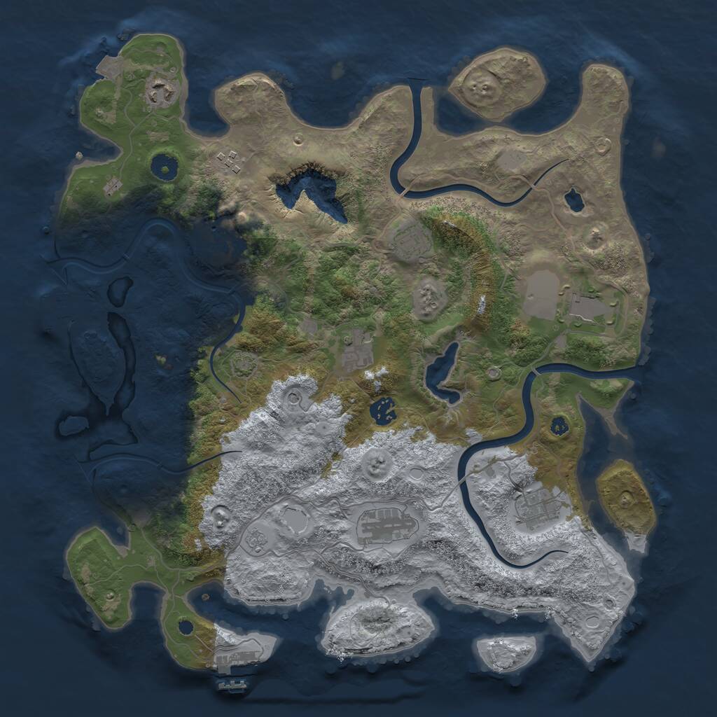 Rust Map: Procedural Map, Size: 4000, Seed: 1459242598, 15 Monuments