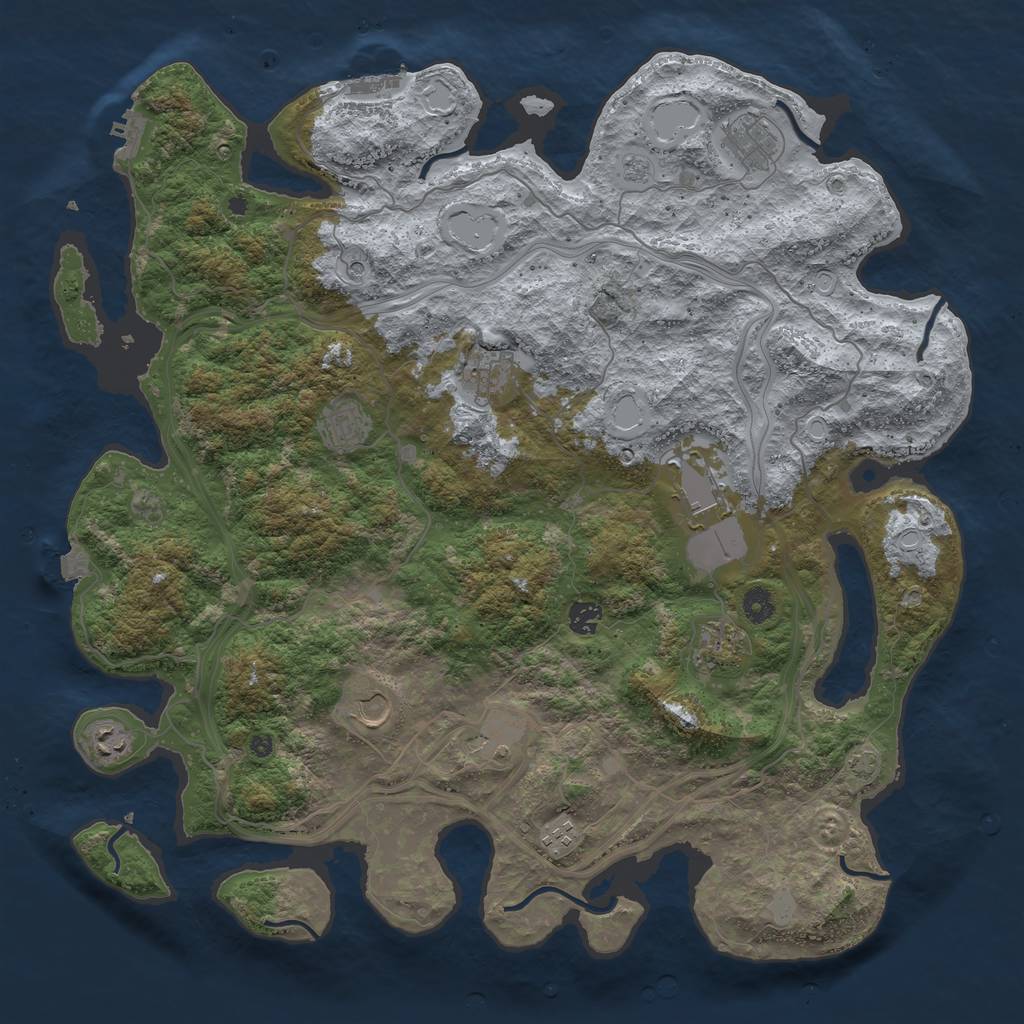 Rust Map: Procedural Map, Size: 4500, Seed: 101912, 18 Monuments