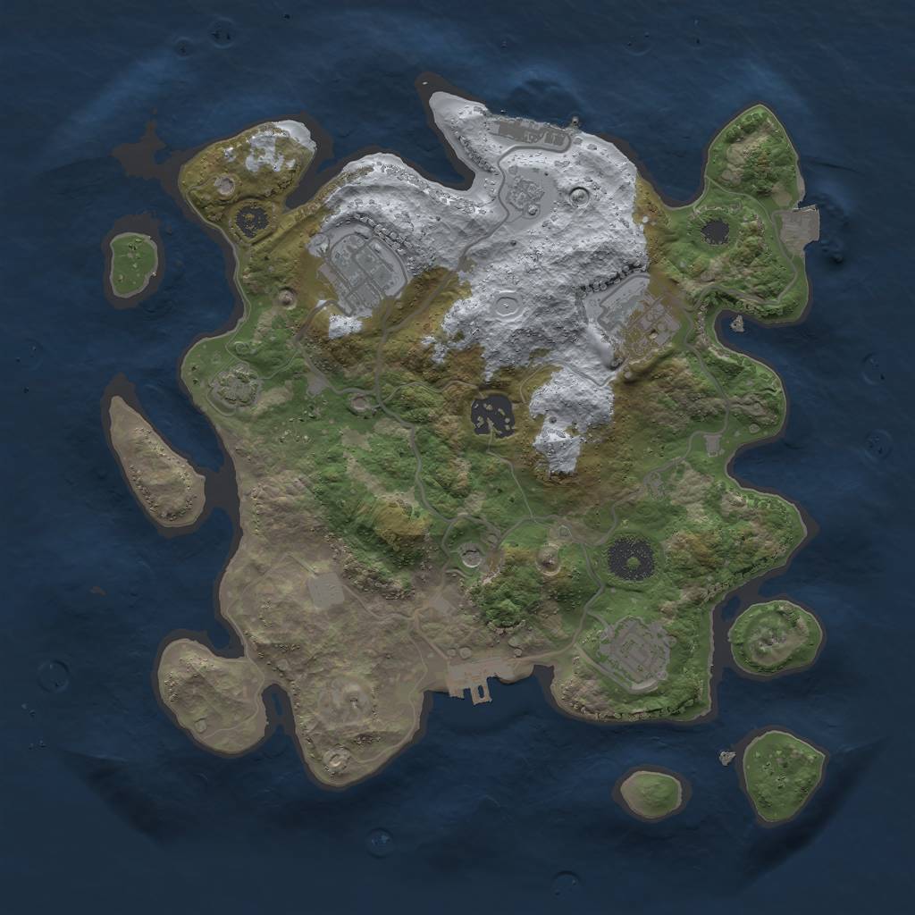 Rust Map: Procedural Map, Size: 3000, Seed: 12171, 12 Monuments