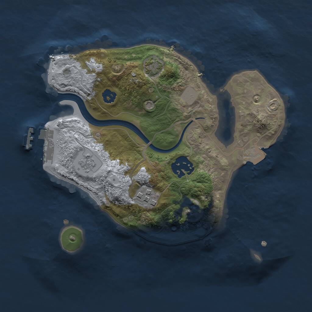 Rust Map: Procedural Map, Size: 2250, Seed: 54199, 6 Monuments