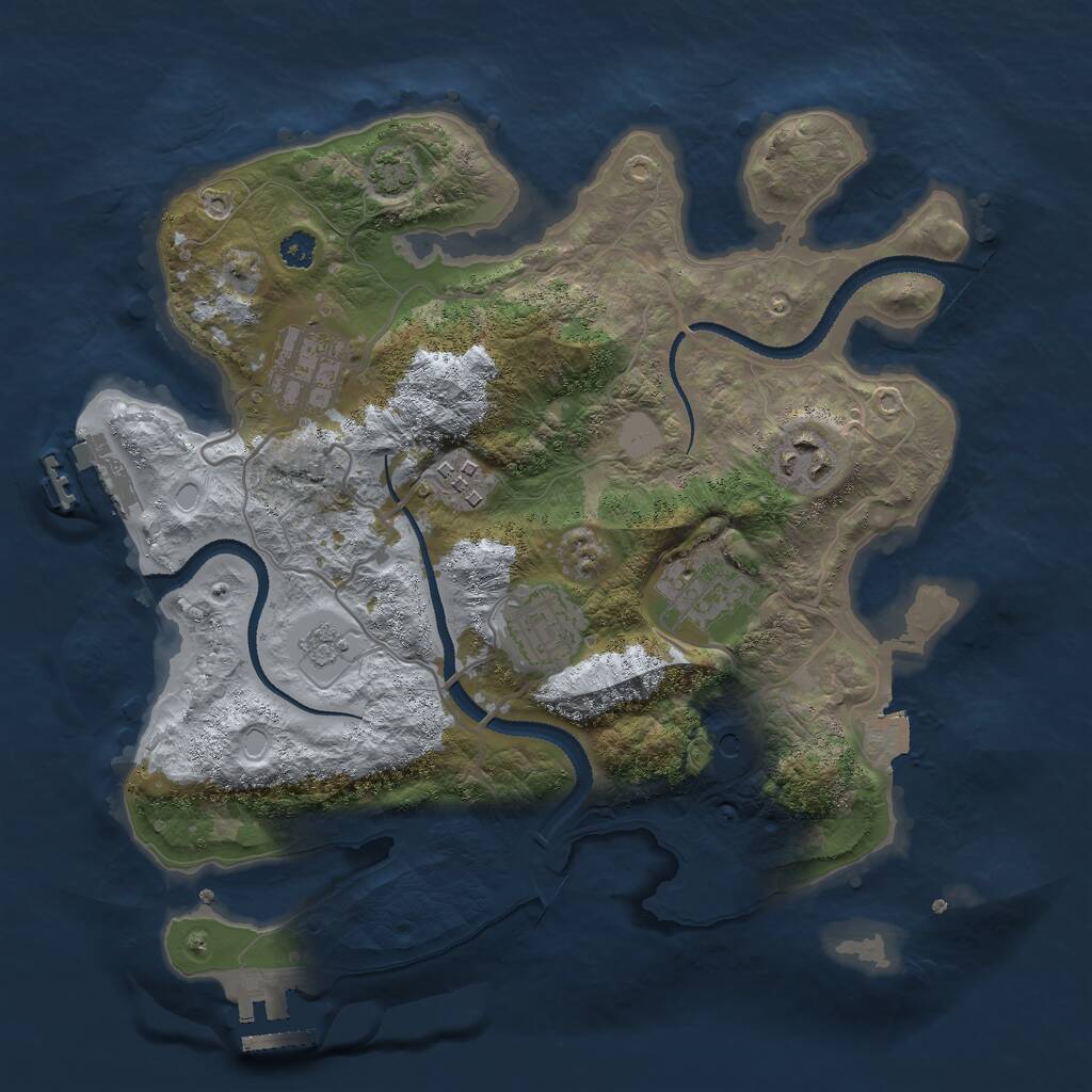 Rust Map: Procedural Map, Size: 3000, Seed: 12522, 11 Monuments