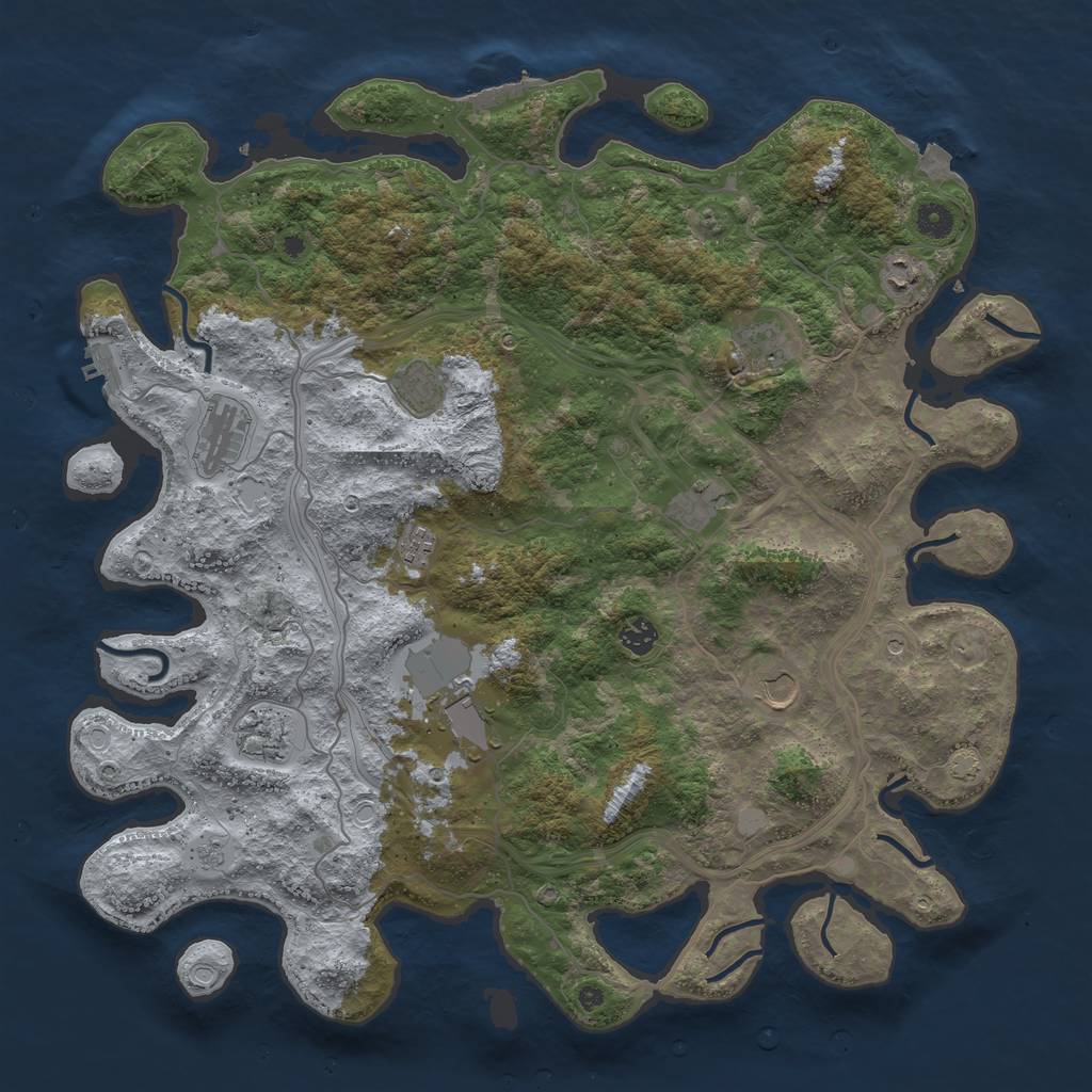 Rust Map: Procedural Map, Size: 4500, Seed: 2546878, 18 Monuments