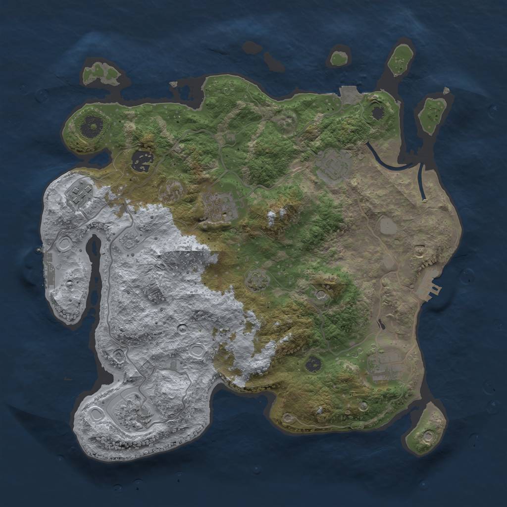 Rust Map: Procedural Map, Size: 3400, Seed: 84875156, 14 Monuments