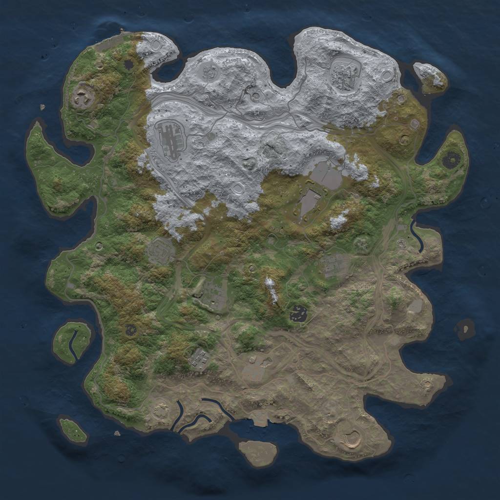 Rust Map: Procedural Map, Size: 4250, Seed: 37552195, 18 Monuments
