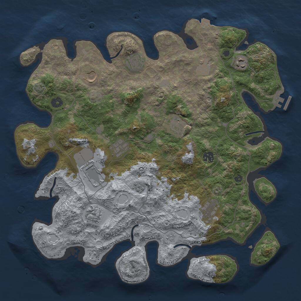 Rust Map: Procedural Map, Size: 4000, Seed: 1791299939, 16 Monuments