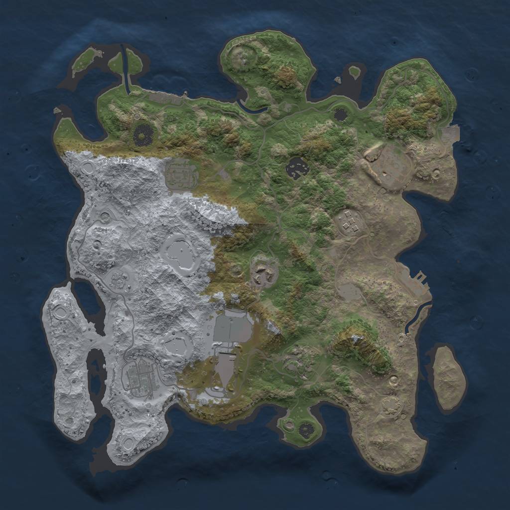 Rust Map: Procedural Map, Size: 3500, Seed: 2024807635, 16 Monuments