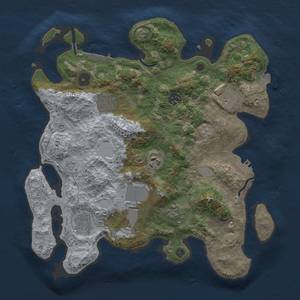 Thumbnail Rust Map: Procedural Map, Size: 3500, Seed: 2024807635, 16 Monuments