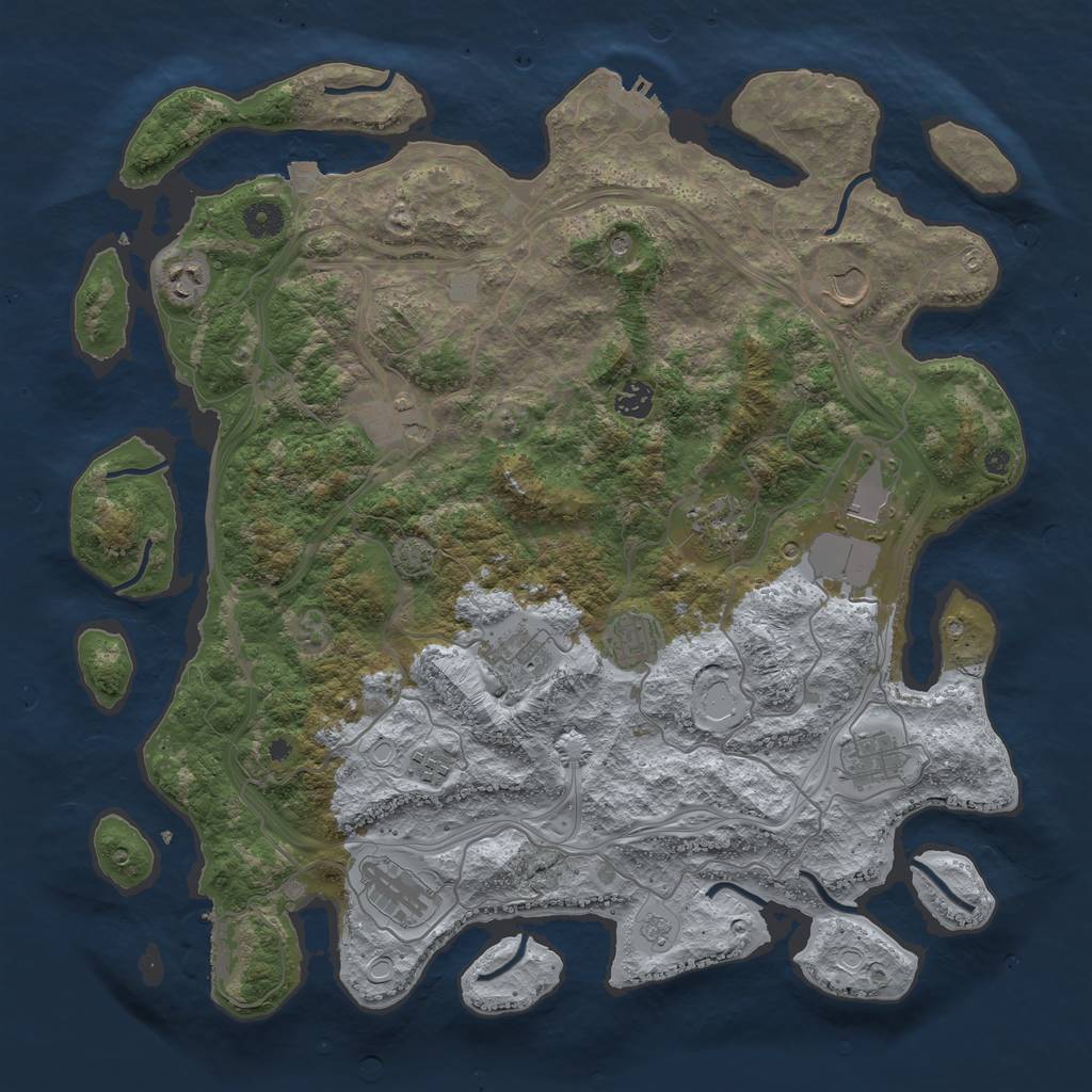 Rust Map: Procedural Map, Size: 4250, Seed: 601638851, 19 Monuments