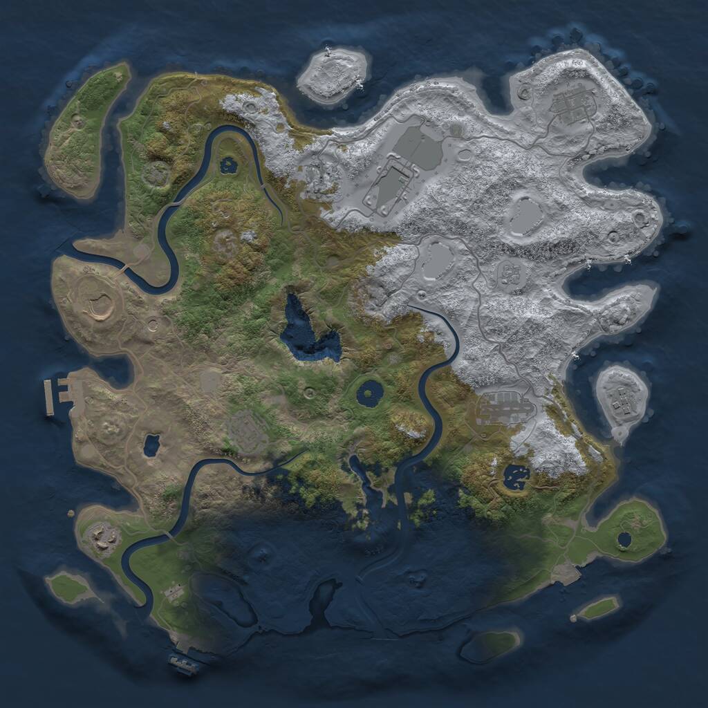 Rust Map: Procedural Map, Size: 4000, Seed: 1344764690, 15 Monuments