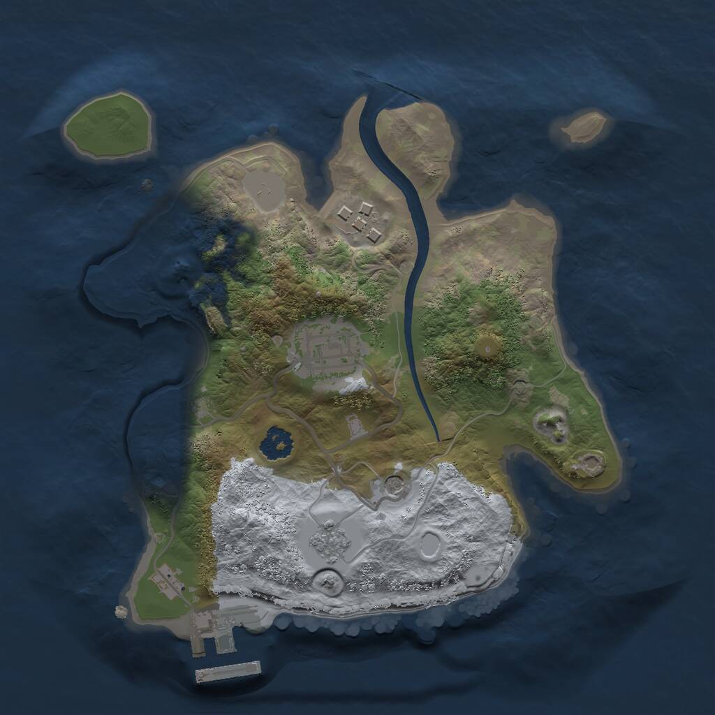 Rust Map: Procedural Map, Size: 2200, Seed: 12233, 6 Monuments