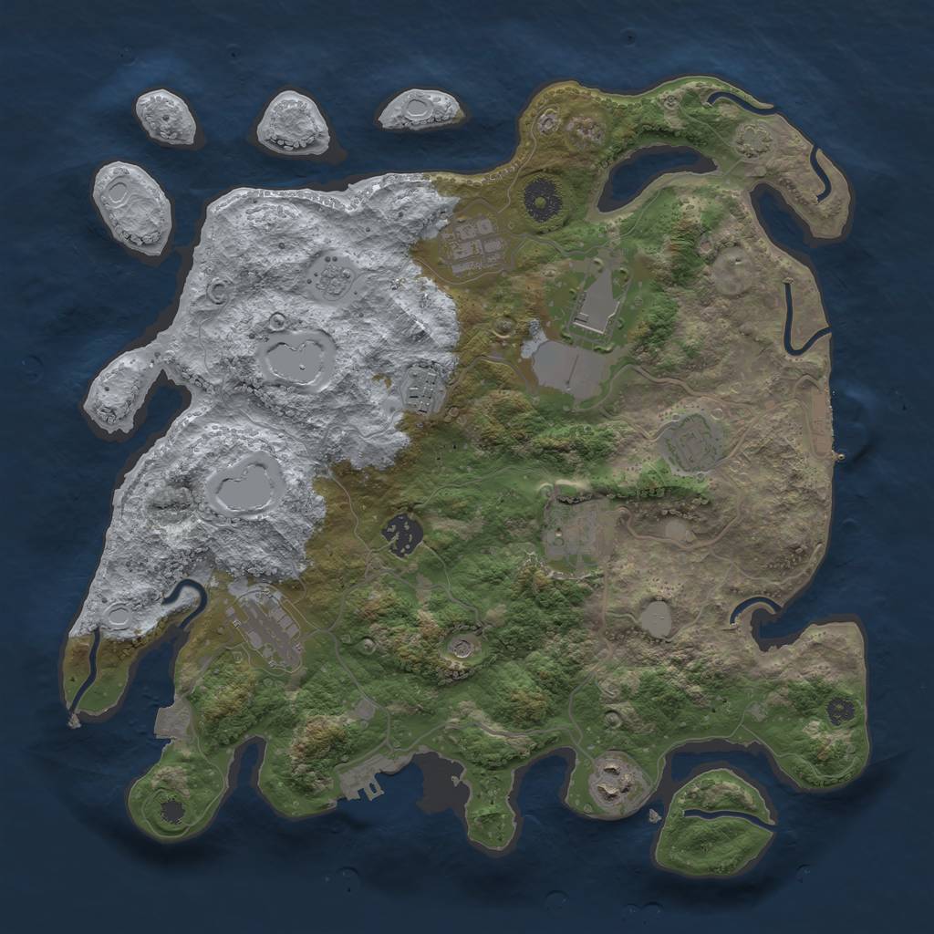 Rust Map: Procedural Map, Size: 3500, Seed: 1569922753, 16 Monuments