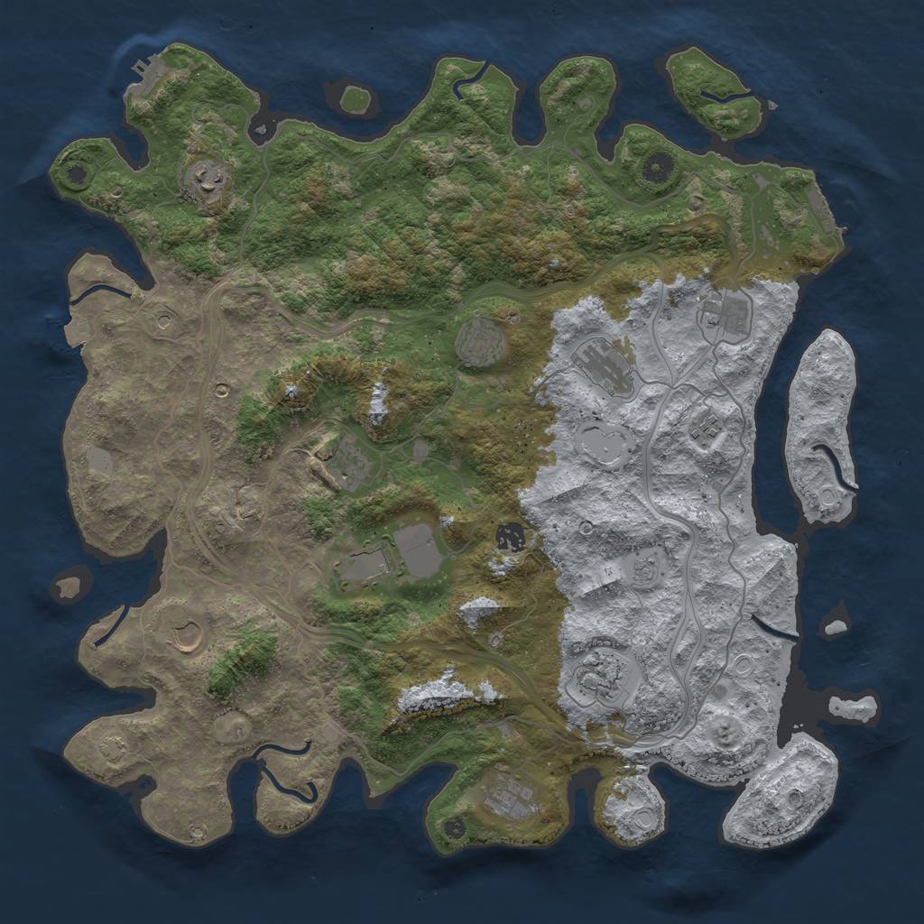 Rust Map: Procedural Map, Size: 4500, Seed: 521901880, 19 Monuments