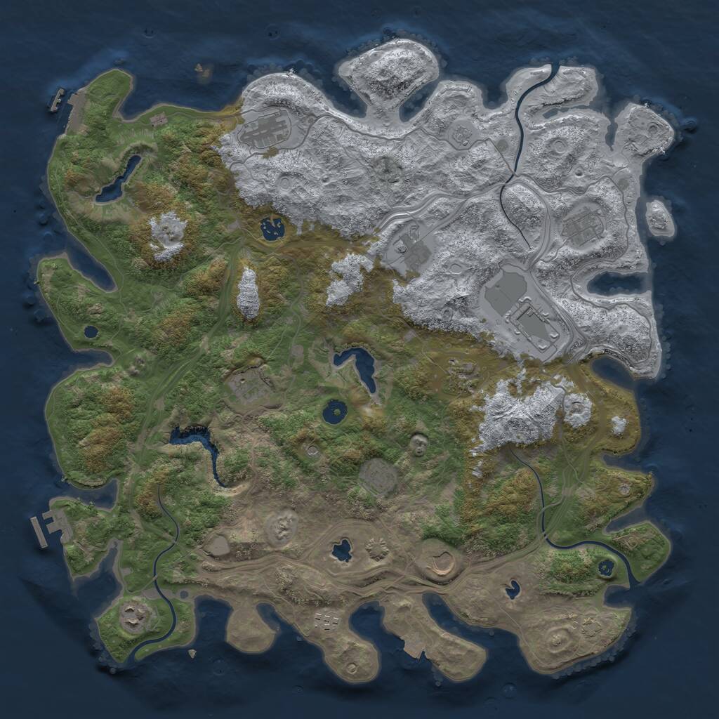 Rust Map: Procedural Map, Size: 4500, Seed: 829929376, 17 Monuments