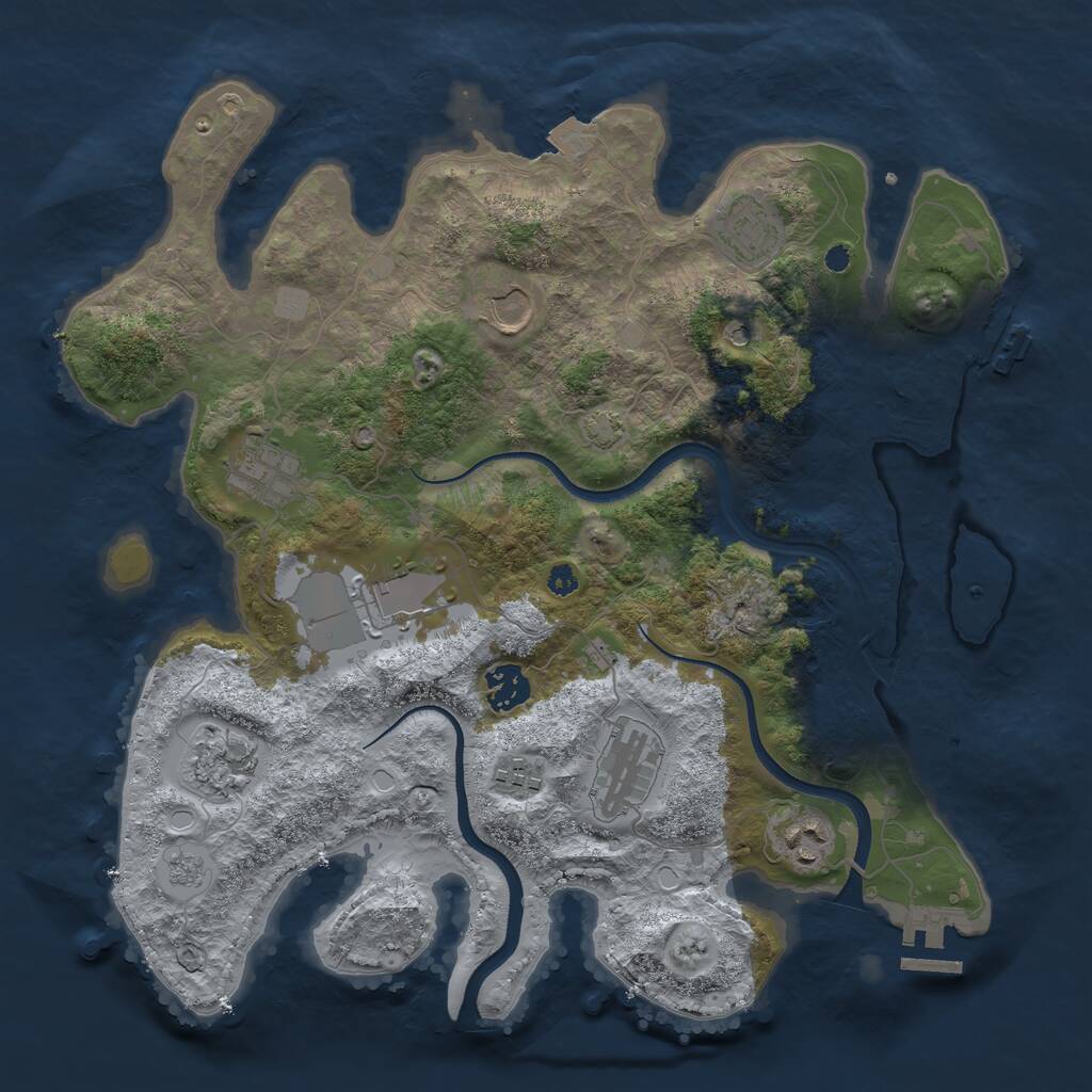 Rust Map: Procedural Map, Size: 3579, Seed: 13579, 15 Monuments