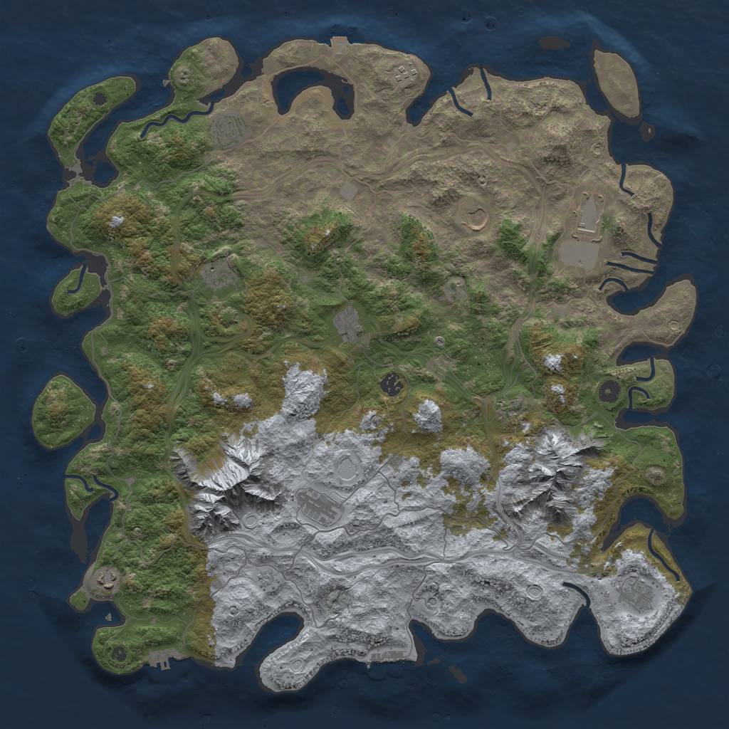 Rust Map: Procedural Map, Size: 5000, Seed: 1613106954, 19 Monuments