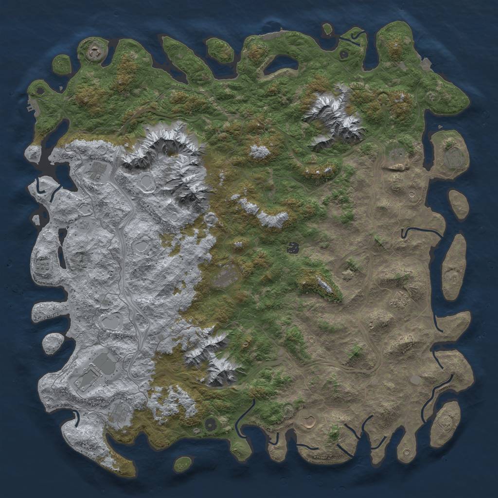 Rust Map: Procedural Map, Size: 6000, Seed: 1141919, 19 Monuments