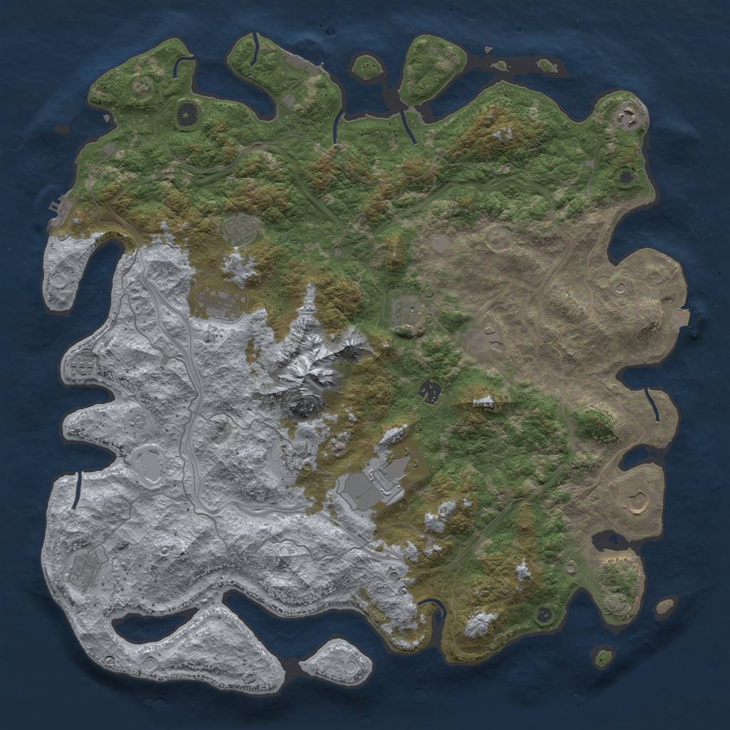 Rust Map: Procedural Map, Size: 5000, Seed: 798741586, 19 Monuments