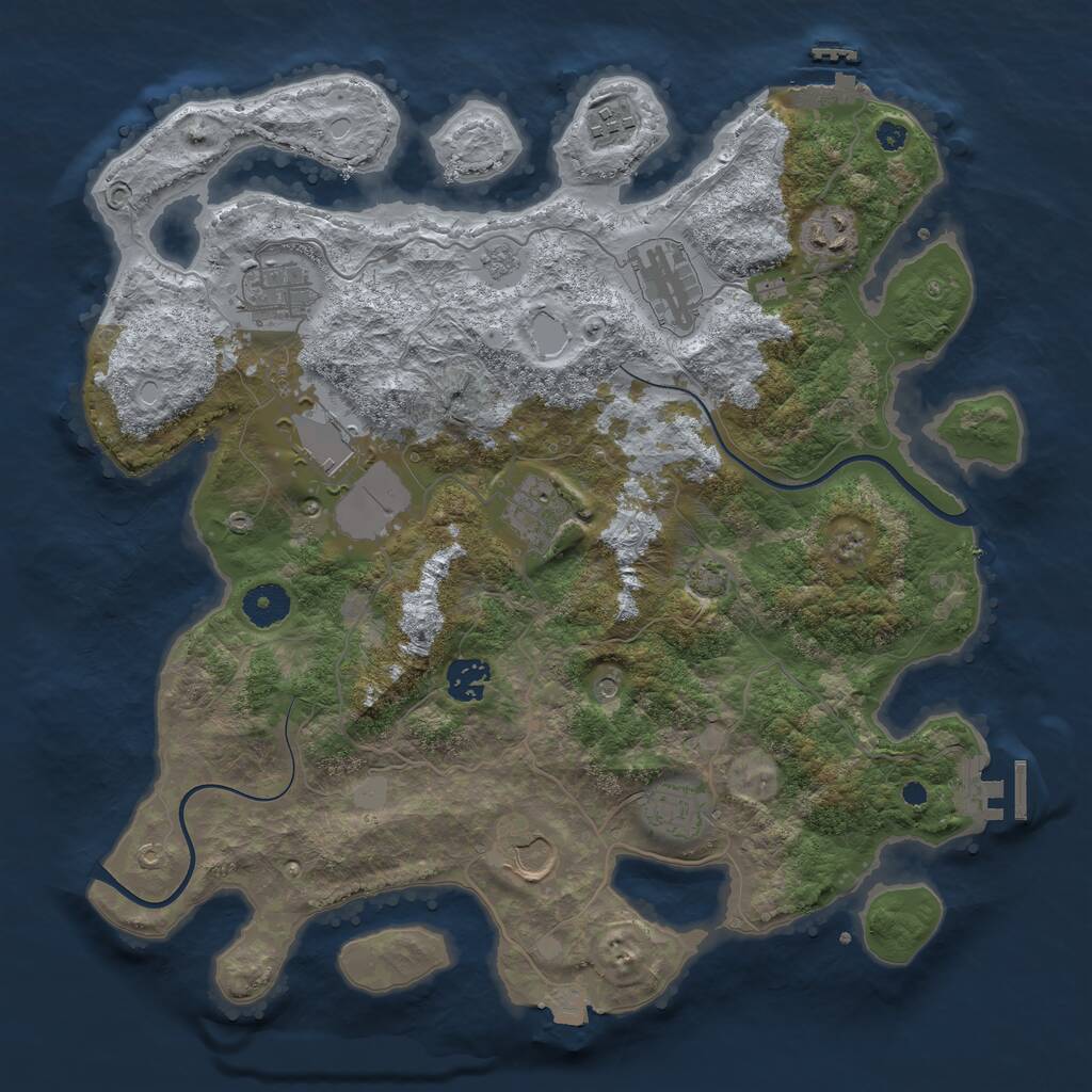 Rust Map: Procedural Map, Size: 3700, Seed: 956030973, 15 Monuments