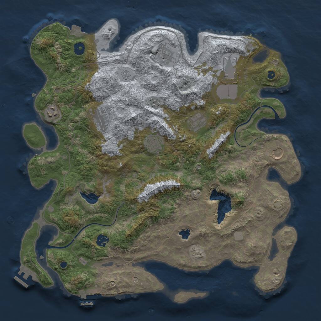Rust Map: Procedural Map, Size: 4000, Seed: 190444685, 15 Monuments