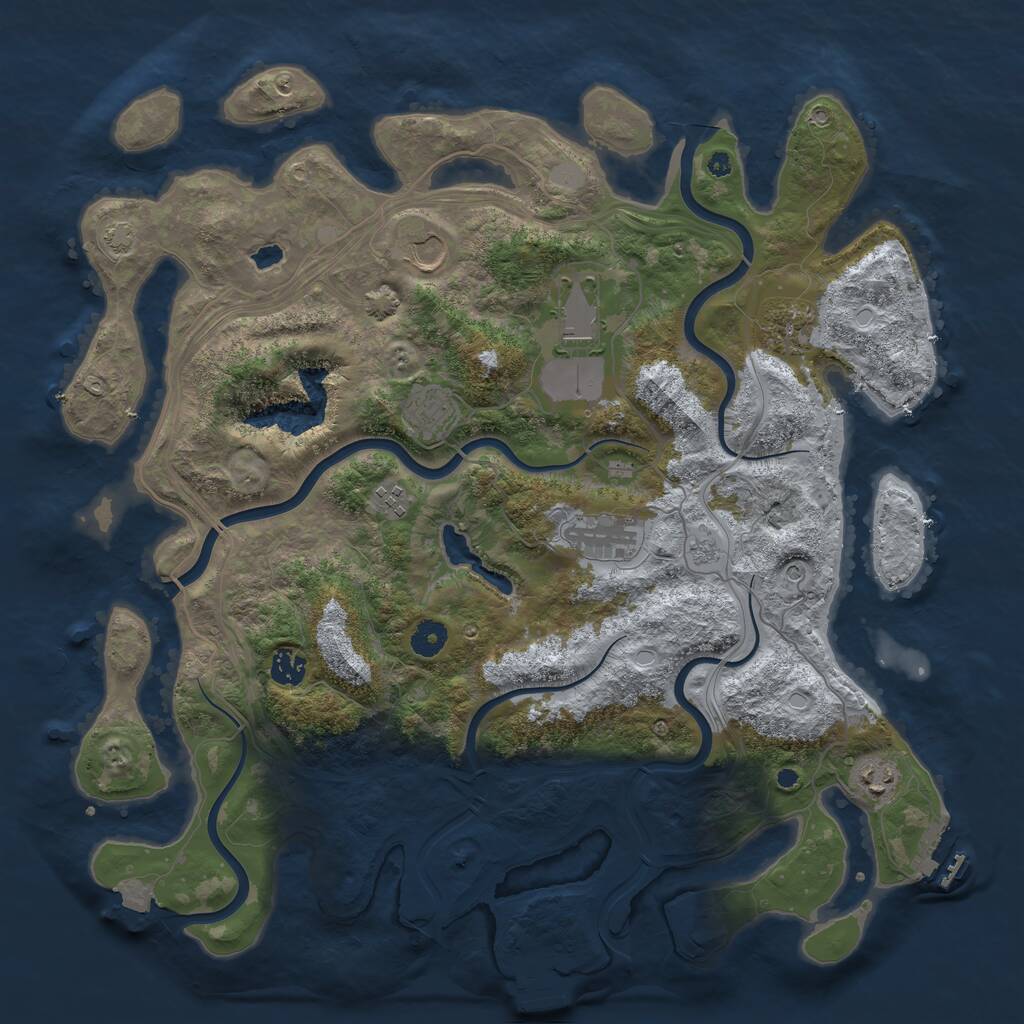 Rust Map: Procedural Map, Size: 4250, Seed: 1004766488, 14 Monuments