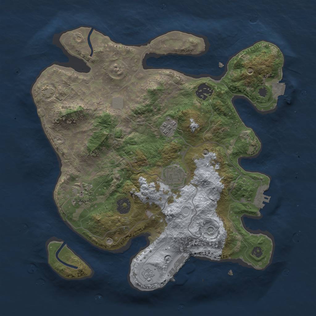 Rust Map: Procedural Map, Size: 3000, Seed: 201465145, 12 Monuments