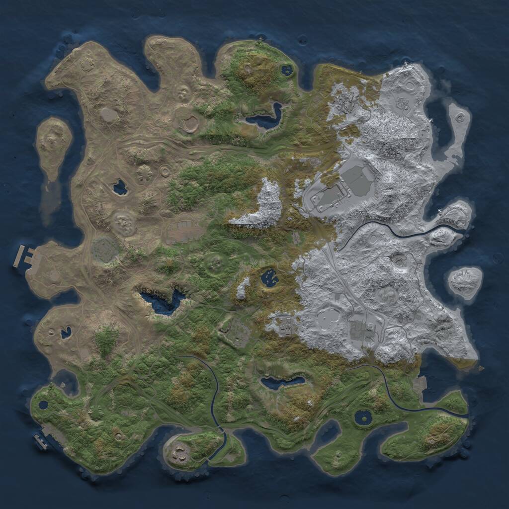 Rust Map: Procedural Map, Size: 4500, Seed: 380150267, 16 Monuments