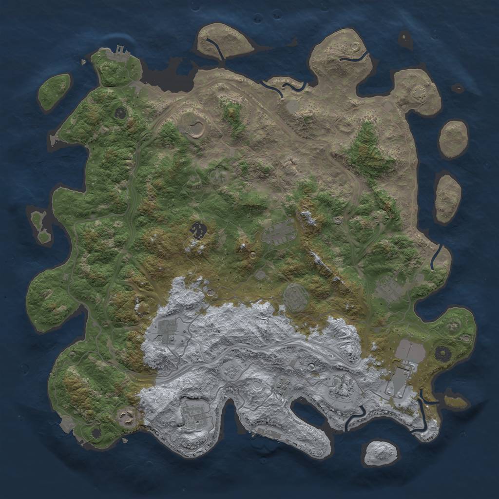 Rust Map: Procedural Map, Size: 4500, Seed: 786310594, 19 Monuments