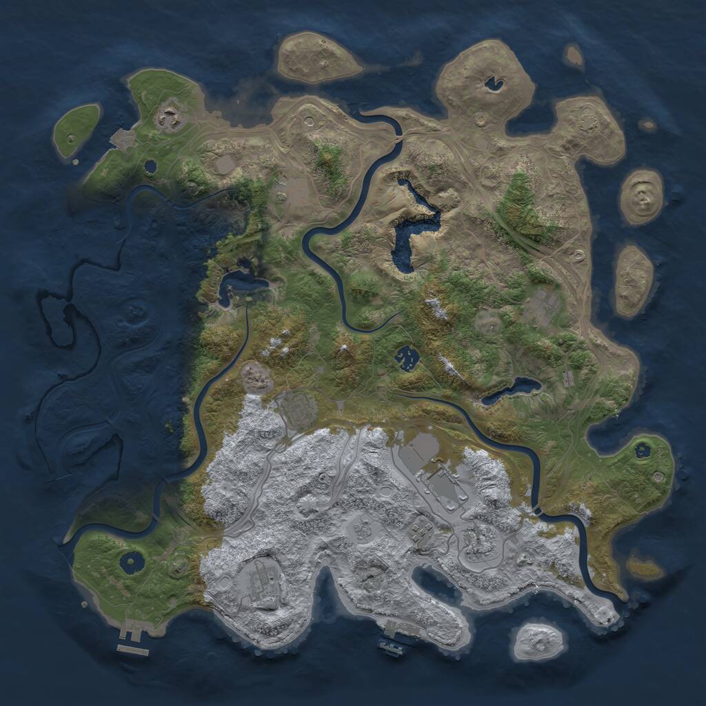 Rust Map: Procedural Map, Size: 4500, Seed: 786310594, 15 Monuments