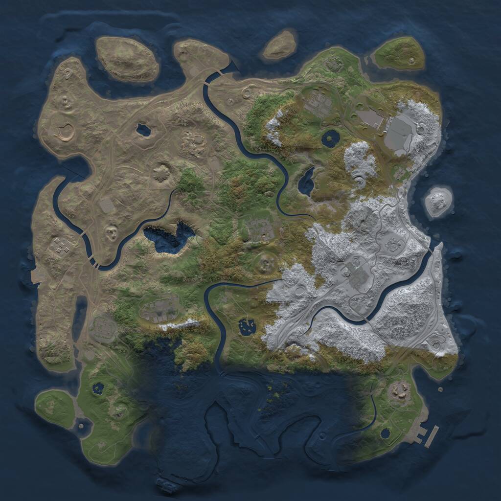 Rust Map: Procedural Map, Size: 4250, Seed: 67116326, 17 Monuments