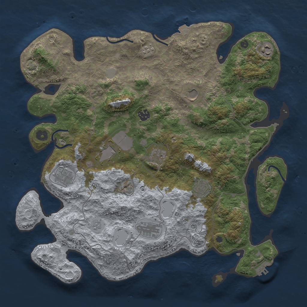 Rust Map: Procedural Map, Size: 4000, Seed: 7878787, 16 Monuments