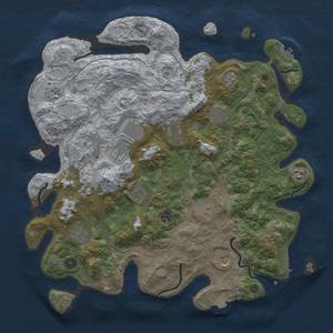 Thumbnail Rust Map: Procedural Map, Size: 4300, Seed: 25737660, 19 Monuments