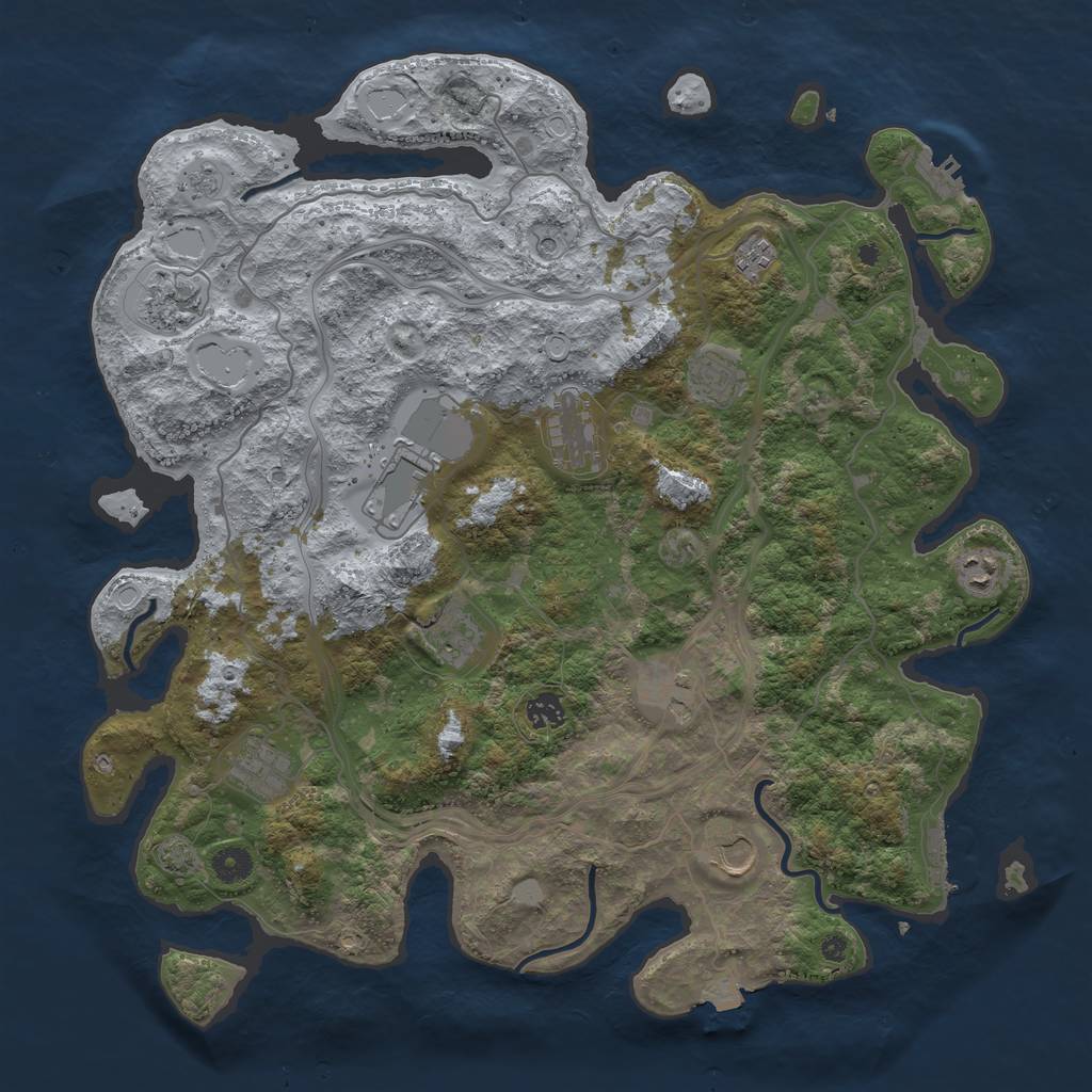 Rust Map: Procedural Map, Size: 4300, Seed: 25737660, 19 Monuments