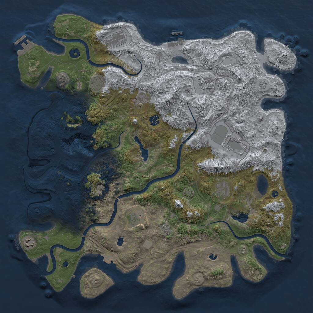 Rust Map: Procedural Map, Size: 4500, Seed: 1754609852, 16 Monuments