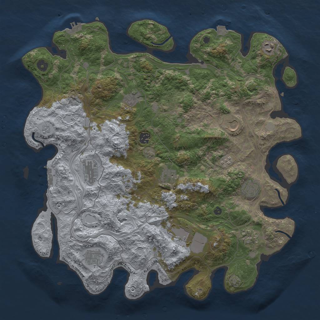 Rust Map: Procedural Map, Size: 4250, Seed: 261683142, 19 Monuments