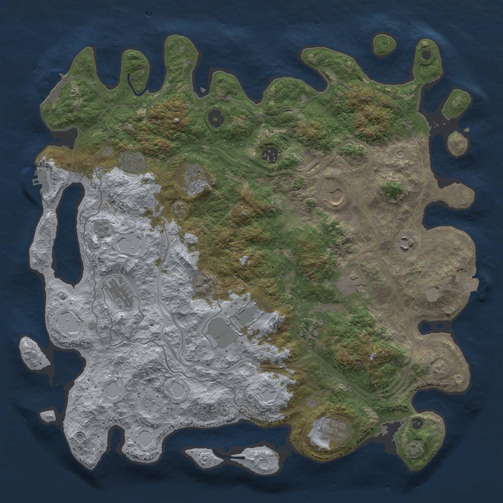 Rust Map: Procedural Map, Size: 4500, Seed: 116891499, 19 Monuments