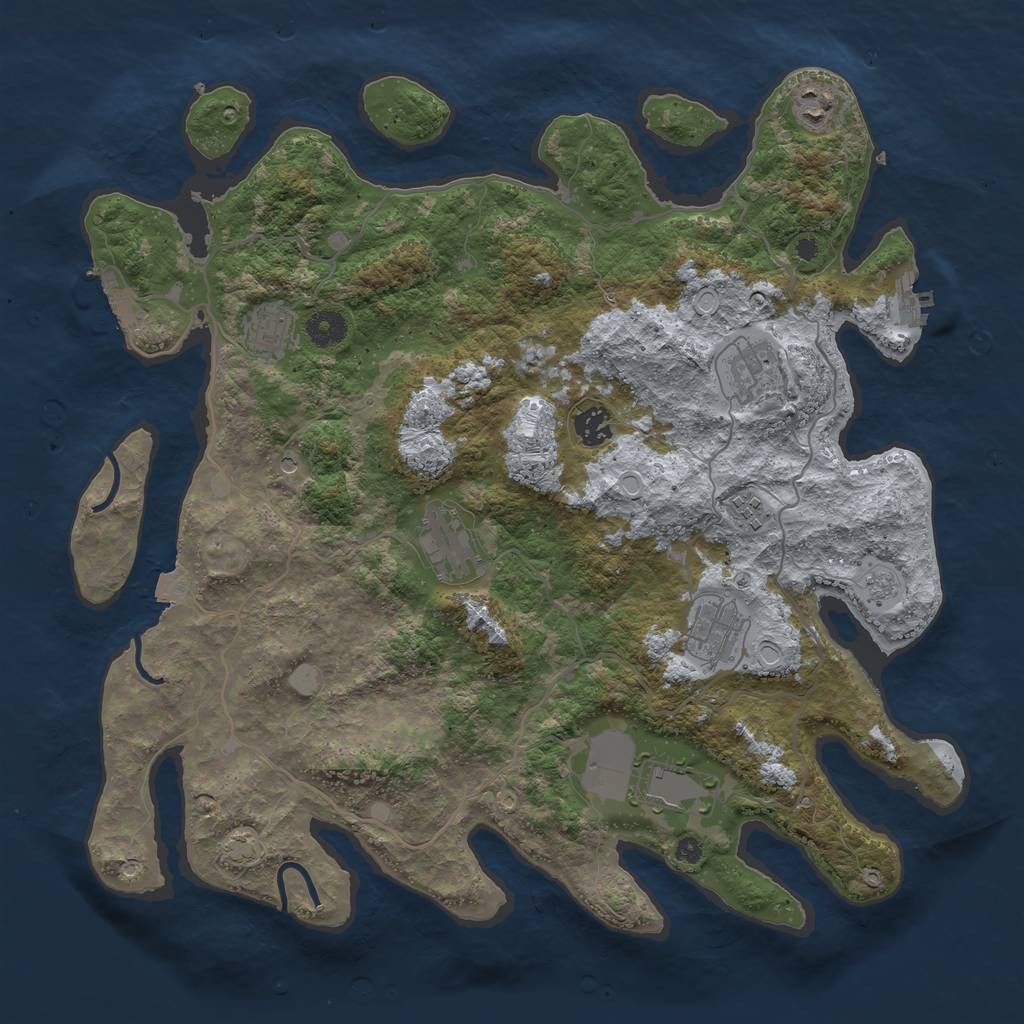 Rust Map: Procedural Map, Size: 4000, Seed: 2009643573, 16 Monuments