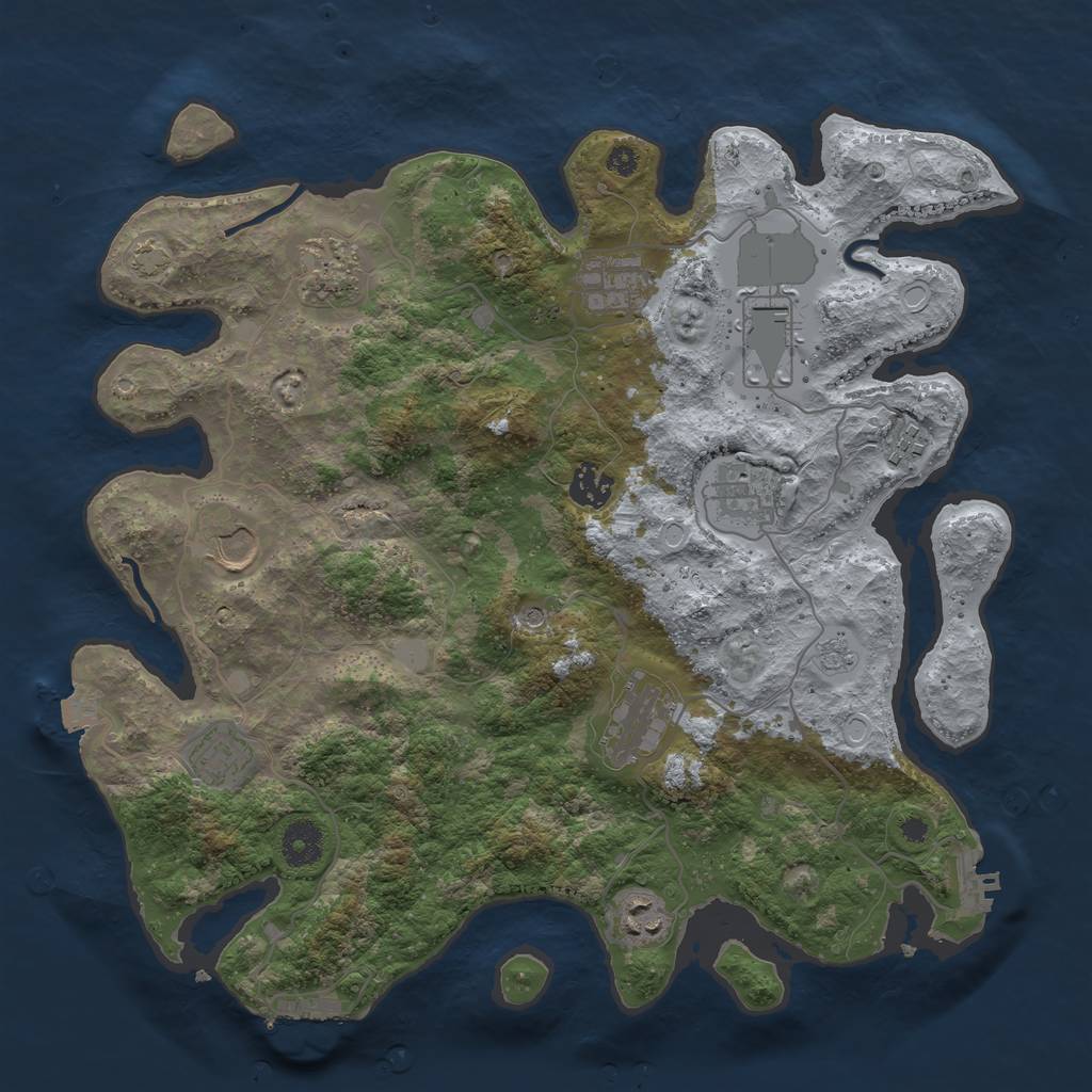 Rust Map: Procedural Map, Size: 3700, Seed: 259200882, 18 Monuments