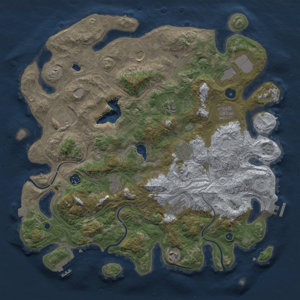 Rust Map: Procedural Map, Size: 4250, Seed: 32387945, 17 Monuments