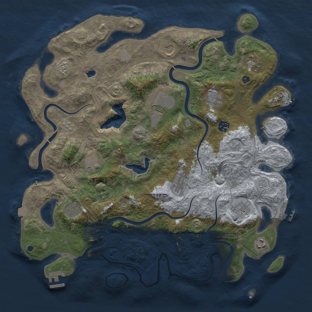 Rust Map: Procedural Map, Size: 4250, Seed: 32387945, 17 Monuments