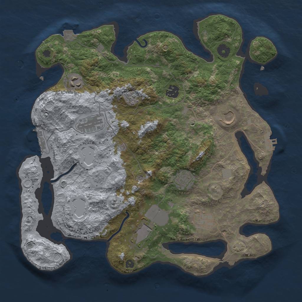 Rust Map: Procedural Map, Size: 3500, Seed: 1166833902, 16 Monuments