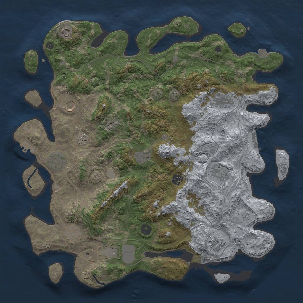 Rust Map: Procedural Map, Size: 4250, Seed: 4923715, 19 Monuments