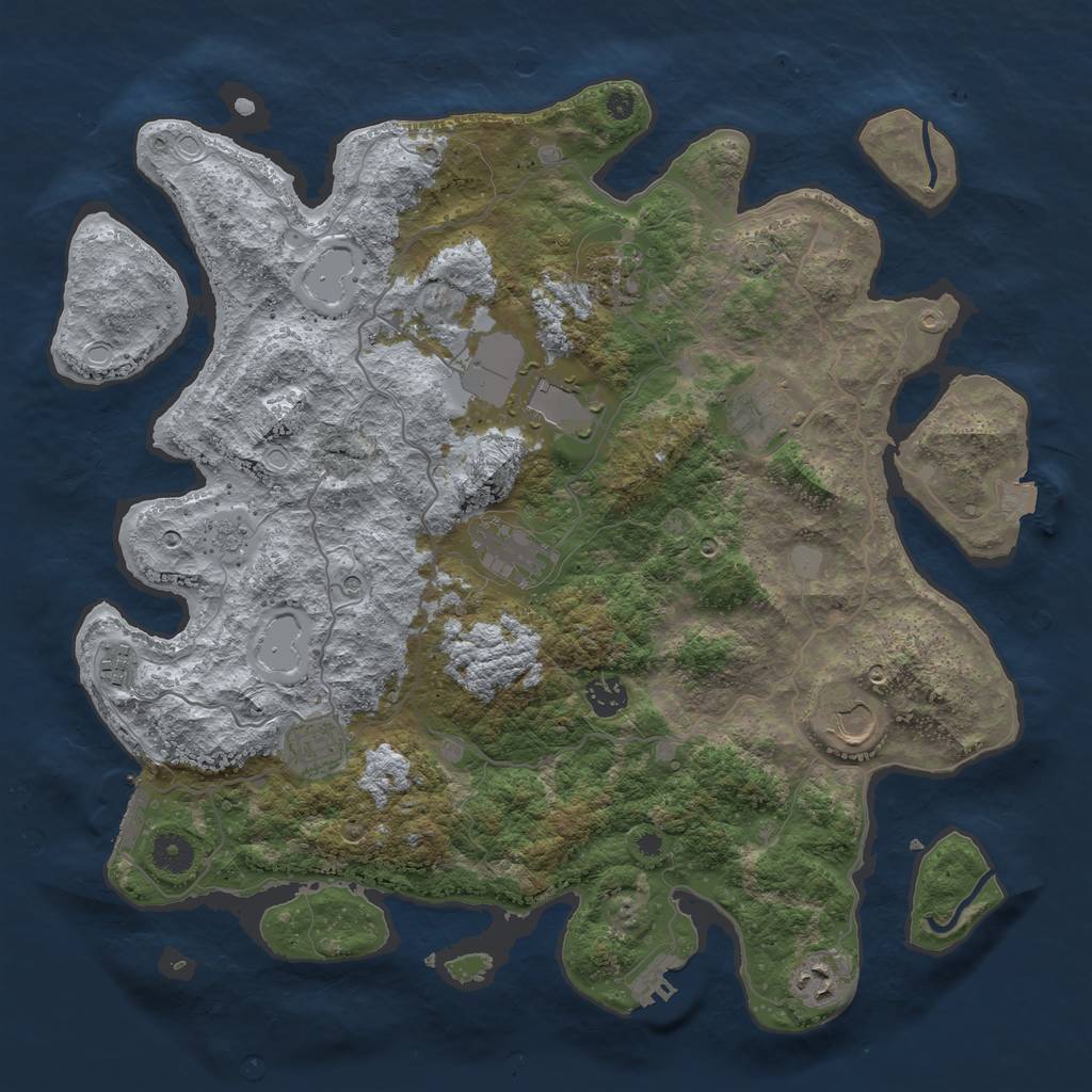 Rust Map: Procedural Map, Size: 4000, Seed: 53059840, 17 Monuments