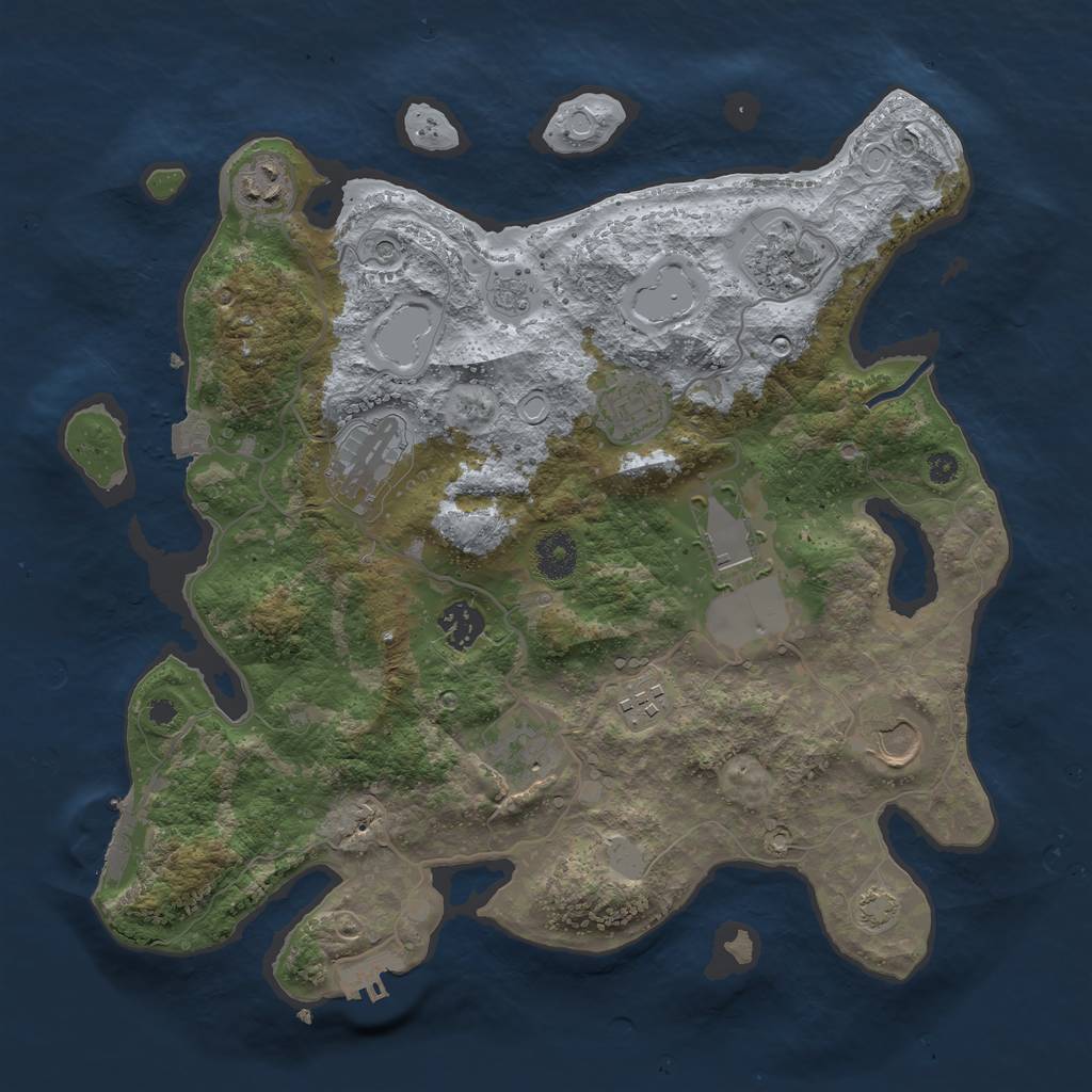 Rust Map: Procedural Map, Size: 3600, Seed: 19749940, 17 Monuments