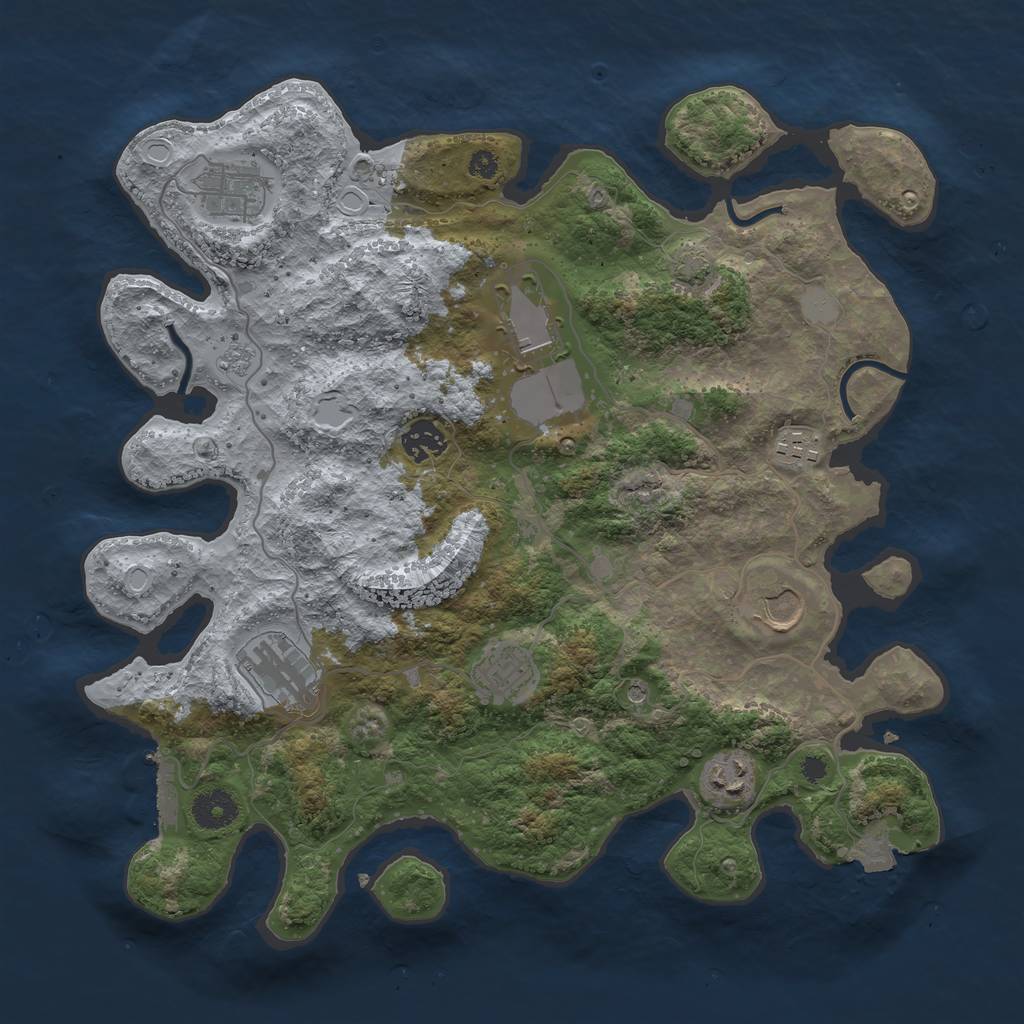 Rust Map: Procedural Map, Size: 3650, Seed: 81120283, 15 Monuments