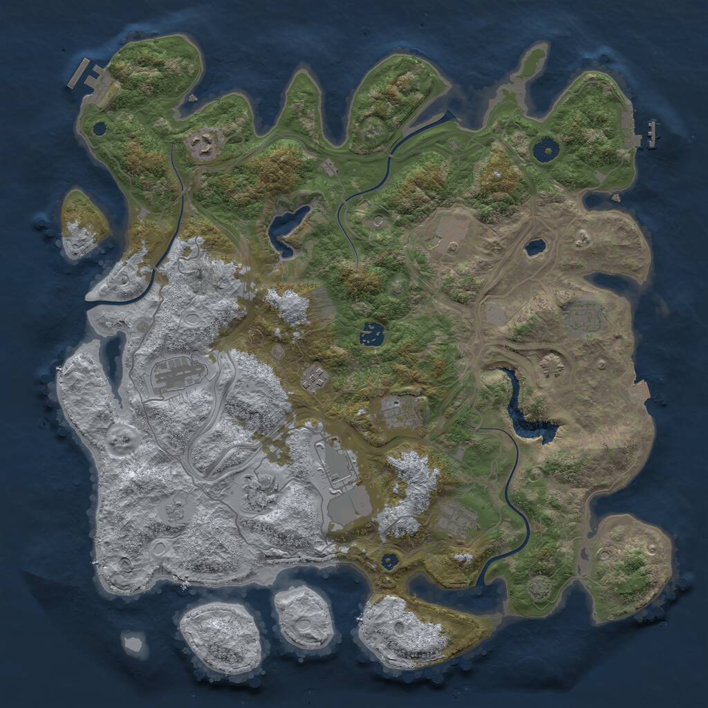 Rust Map: Procedural Map, Size: 4250, Seed: 25602170, 16 Monuments