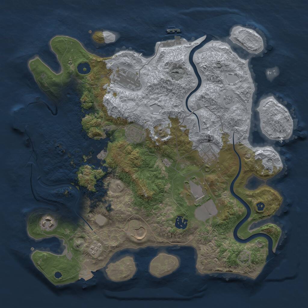 Rust Map: Procedural Map, Size: 3600, Seed: 60527790, 15 Monuments