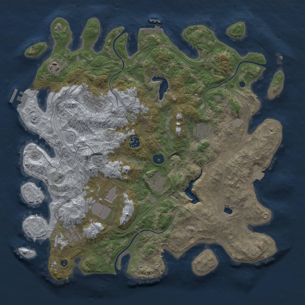 Rust Map: Procedural Map, Size: 4250, Seed: 31950, 14 Monuments